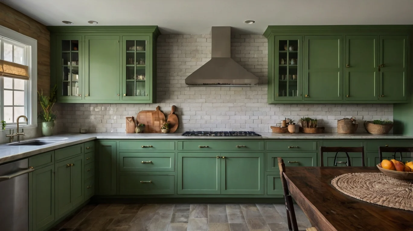 Green Kitchen Cabinets